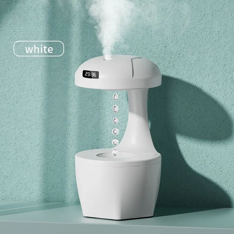 Anti Gravity Humidifiers for Home Bedroom Mini Cool Mist Ultrasonic Air Humidifier Water Drop Silent Humidifier with Night Light