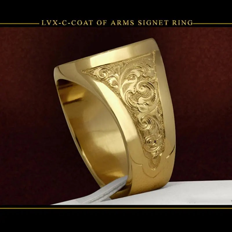 HOYON 18k Gold Crown Lion Shield Badge Ring for Men Best Price in Men Jewerly - 2023