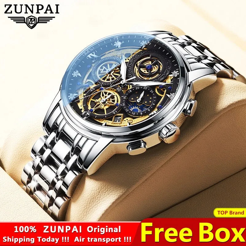 ZUNPAI Original Stainless Steel Quartz Watch for Men Best Price in Men Jewerly - 2023