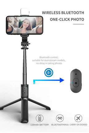 Xiaomi Selfie Stick 1045mm With Wireless Bluetooth LED Fill Light Extended Tripod With Remote Shutter For Android ios Cellphone