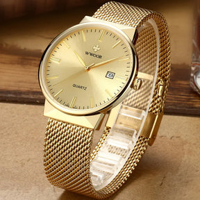 WWOOR Ultra Thin Gold Steel Mesh Watch for Men Best Price in Men Jewerly - 2023