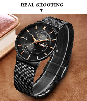 2023 Luxury Men Watches Waterproof Ultra Thin Date Clock Male Steel Strap Casual Quartz Watch Men Sports Wrist Watch Man