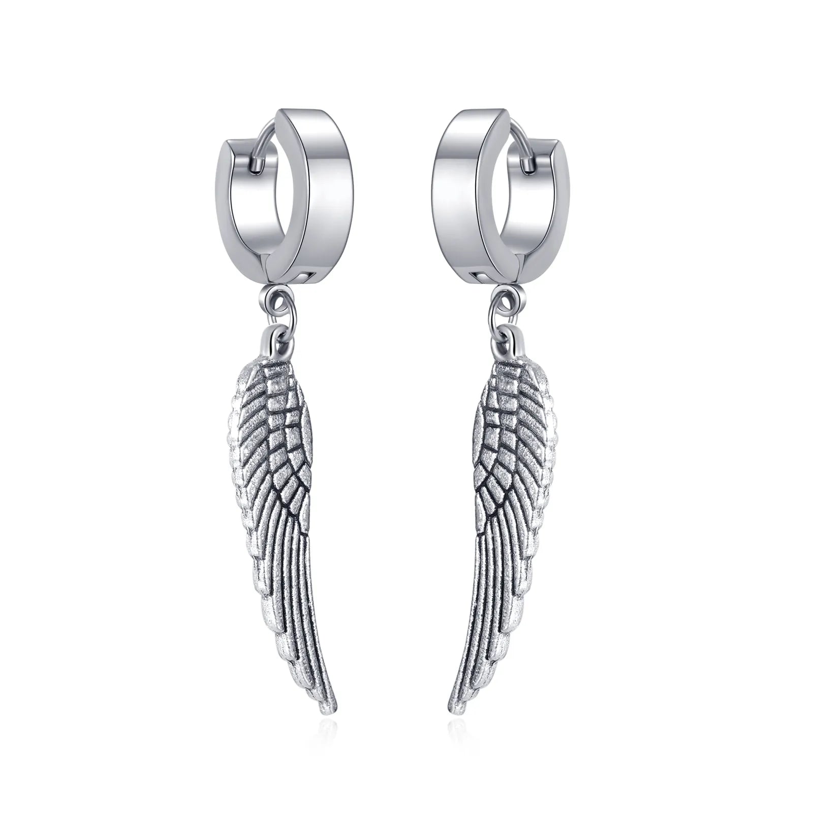 Hiphop Angel Wings Stainless Steel Earring Gold Plated Dangle for Men Best Price in Men Jewerly - 2023