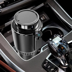 Car Smart Cooling Heating Car Cup Smart Beverage Mug Holder Car Office Cup Warmer Display 2 In 1 Beverage Bottle Can Cooler 12V