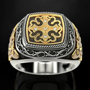 HOYON 18k Yellow Gold Two Tone Ring for Men Best Price in Men Jewerly - 2023