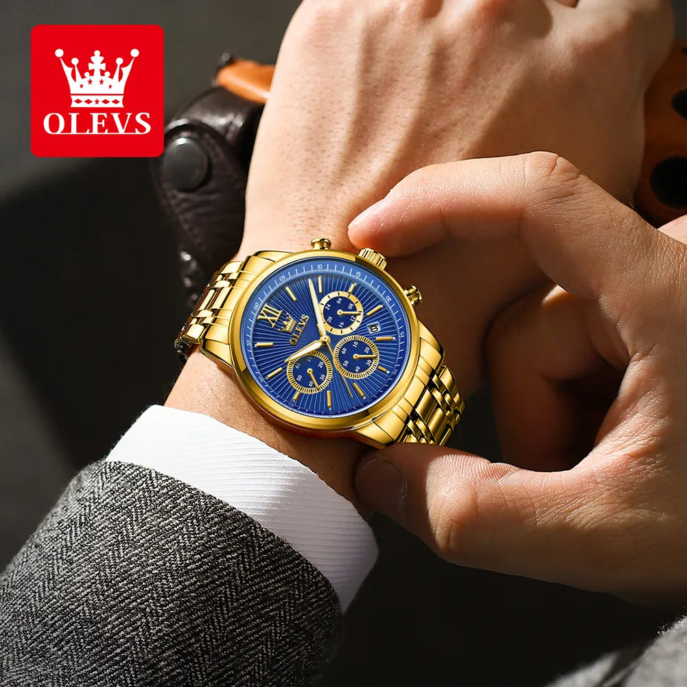 OLEVS Classic Quartz Watch with Three Dials Best Price in Men Jewerly - 2023